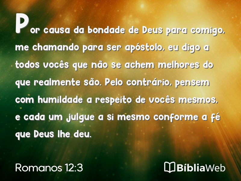 Romanos 12:3 em imagem para compartilhar