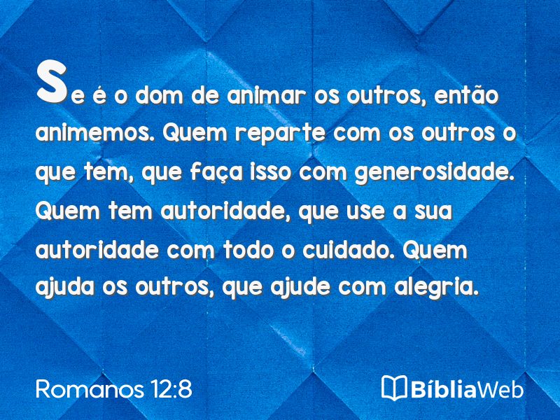 Romanos 12:8 em imagem para compartilhar