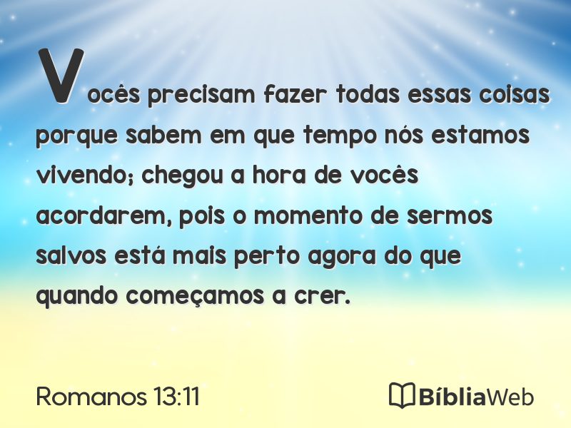 Romanos 13:11 em imagem para compartilhar