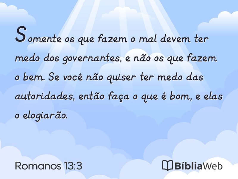 Romanos 13:3 em imagem para compartilhar