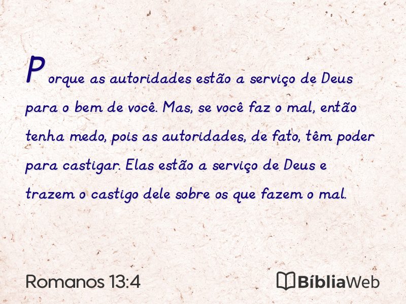 Romanos 13:4 em imagem para compartilhar