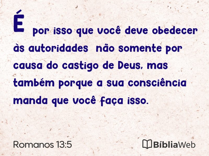 Romanos 13:5 em imagem para compartilhar