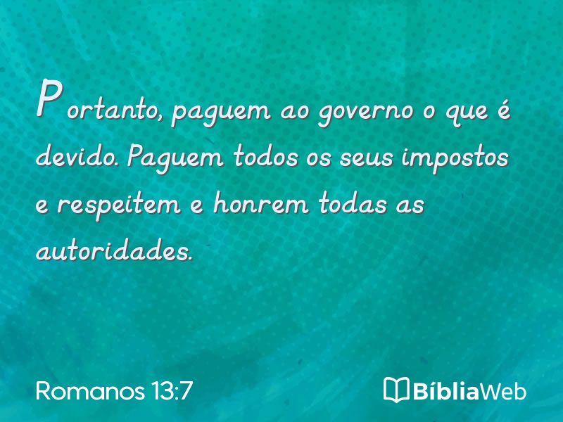 Romanos 13:7 em imagem para compartilhar