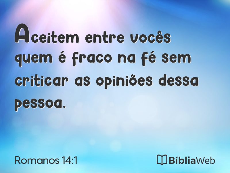Romanos 14:1 em imagem para compartilhar