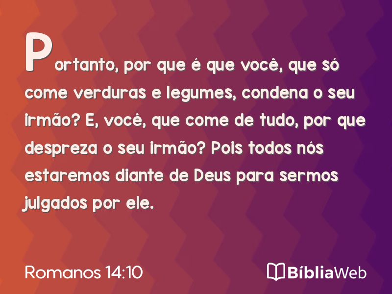 Romanos 14:10 em imagem para compartilhar