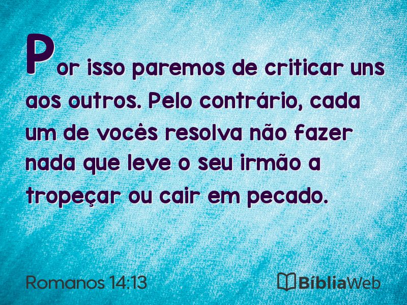 Romanos 14:13 em imagem para compartilhar