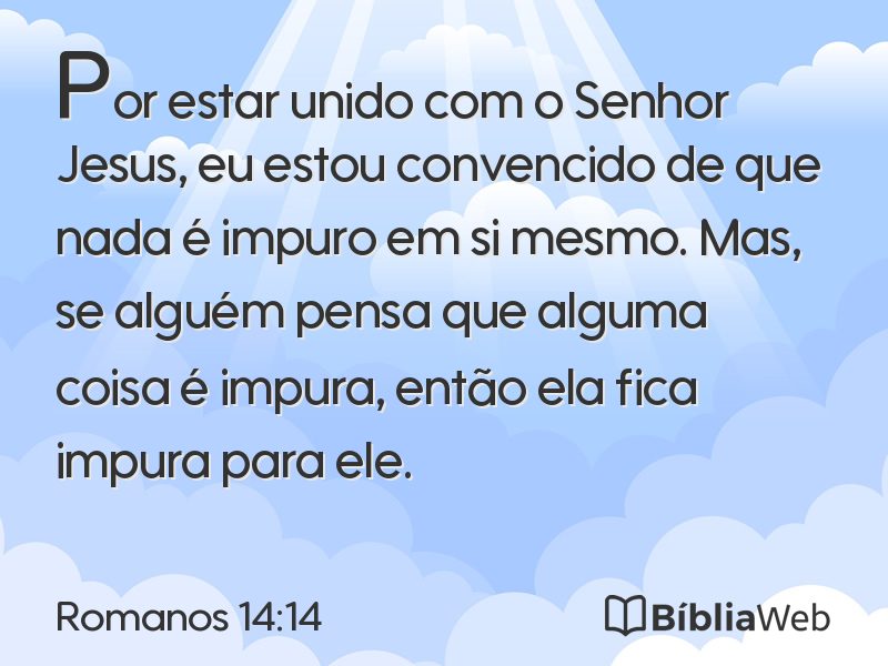 Romanos 14:14 em imagem para compartilhar
