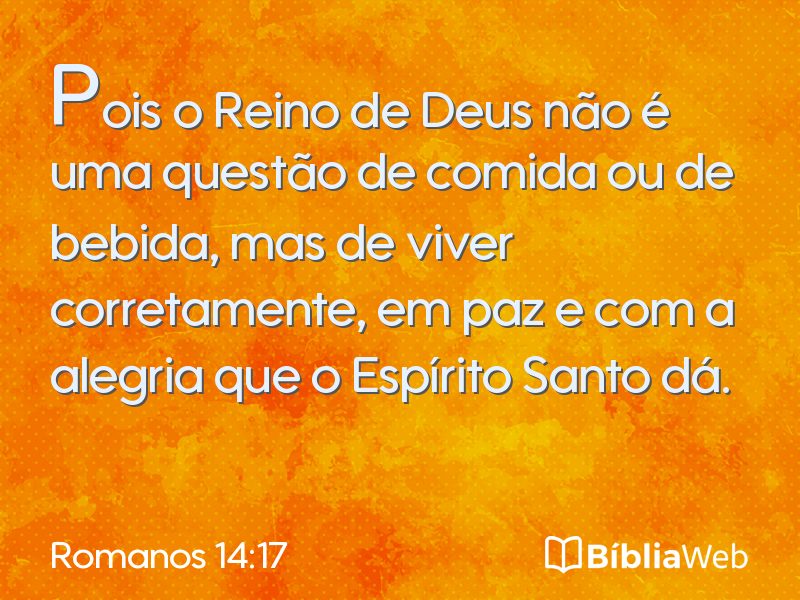 Romanos 14:17 em imagem para compartilhar
