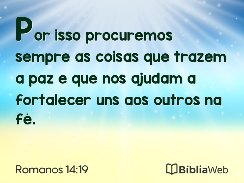 Romanos 14:19 em imagem para compartilhar