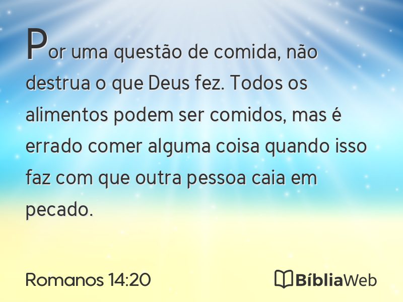 Romanos 14:20 em imagem para compartilhar