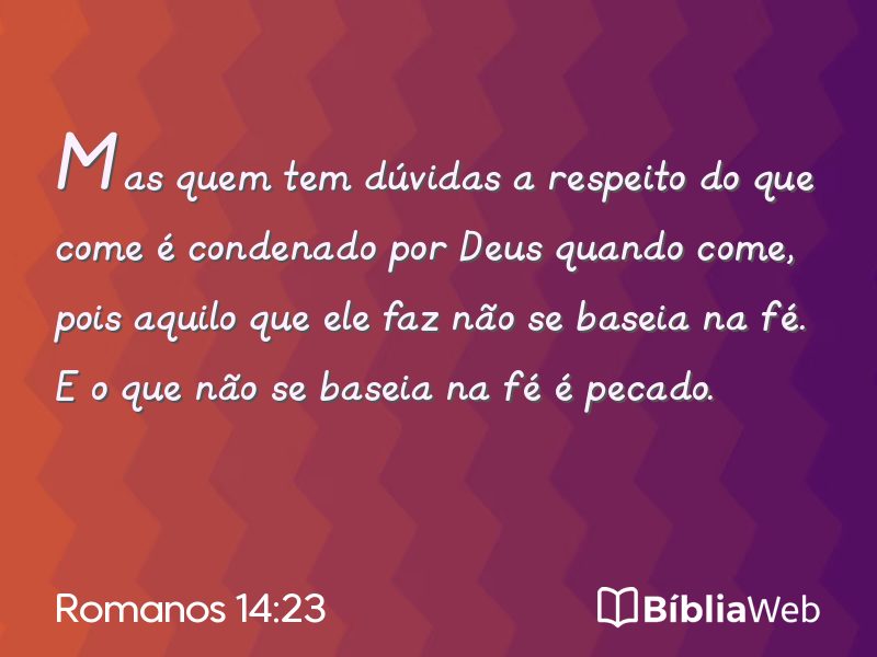 Romanos 14:23 em imagem para compartilhar