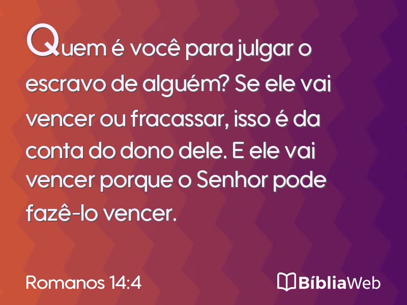Romanos 14:4 em imagem para compartilhar