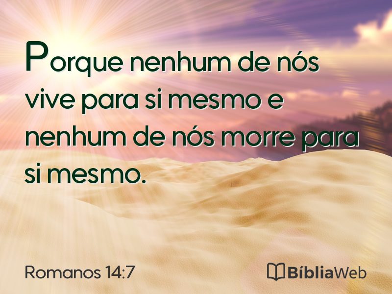 Romanos 14:7 em imagem para compartilhar