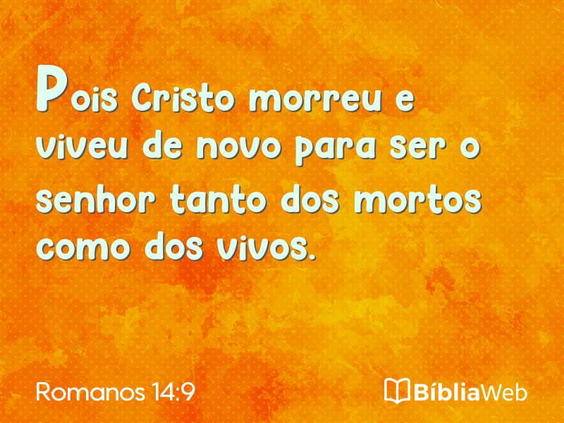 Romanos 14:9 em imagem para compartilhar