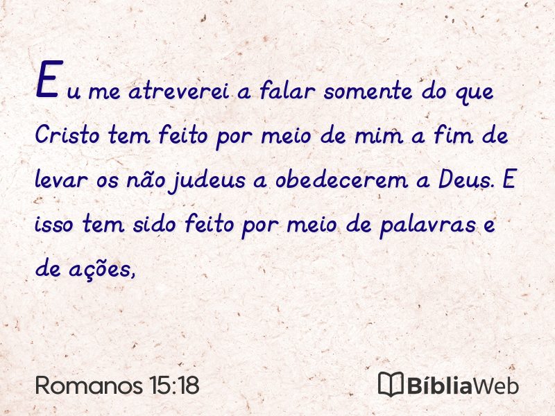 Romanos 15:18 em imagem para compartilhar