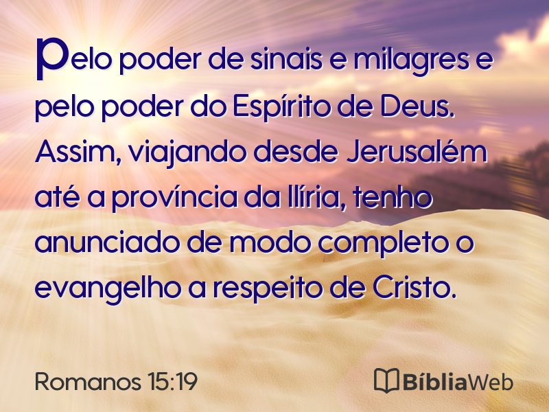 Romanos 15:19 em imagem para compartilhar