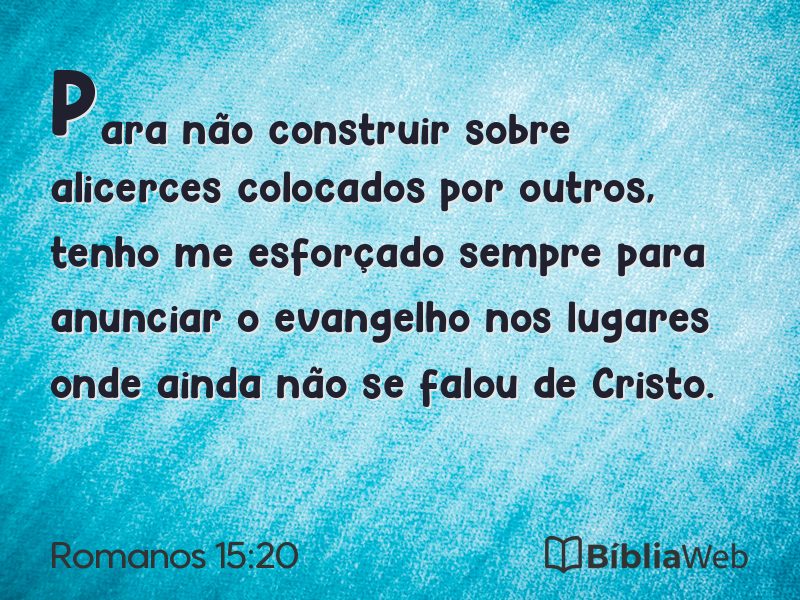 Romanos 15:20 em imagem para compartilhar