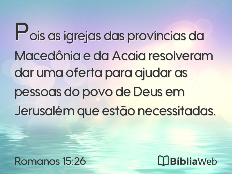 Romanos 15:26 em imagem para compartilhar