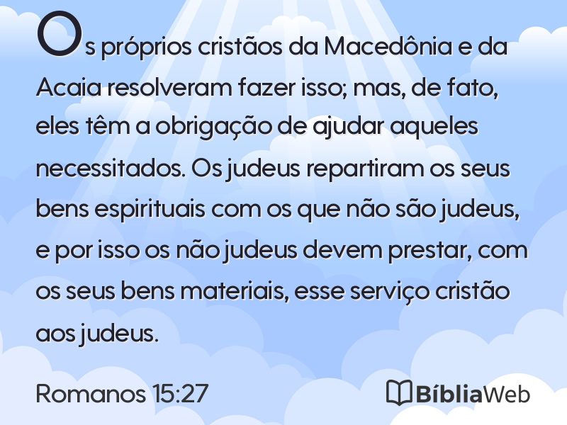 Romanos 15:27 em imagem para compartilhar