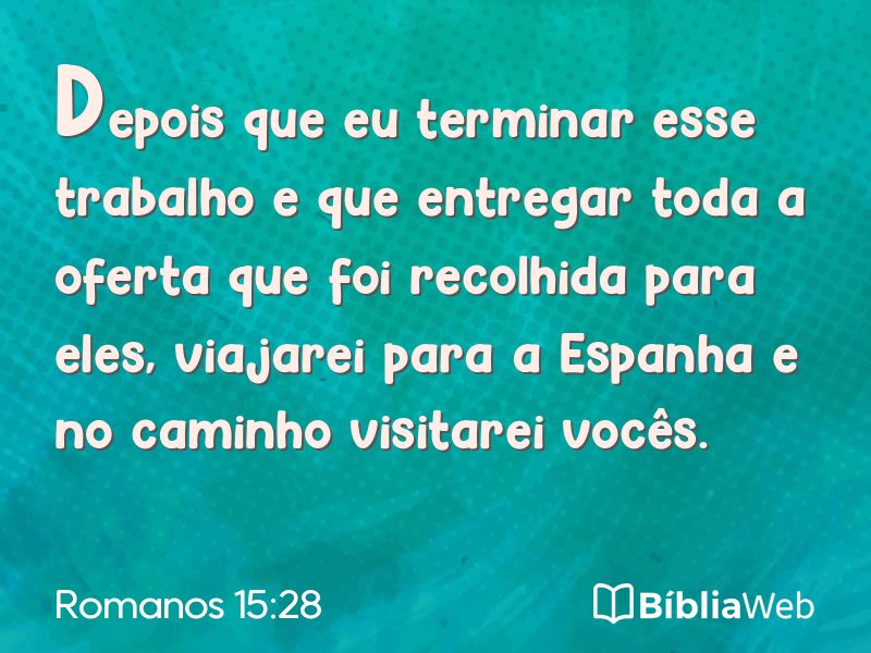 Romanos 15:28 em imagem para compartilhar