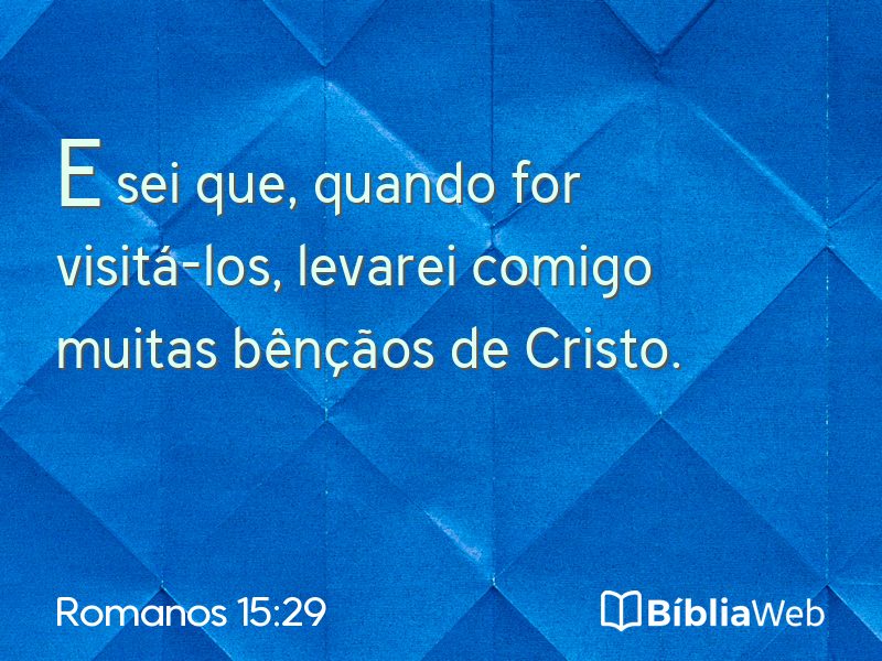 Romanos 15:29 em imagem para compartilhar