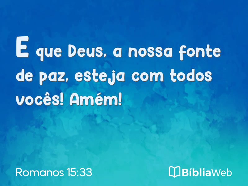 Romanos 15:33 em imagem para compartilhar