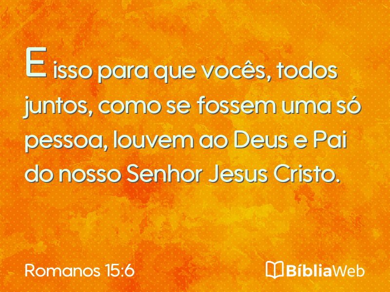 Romanos 15:6 em imagem para compartilhar