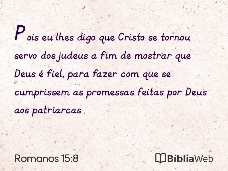 Romanos 15:8 em imagem para compartilhar