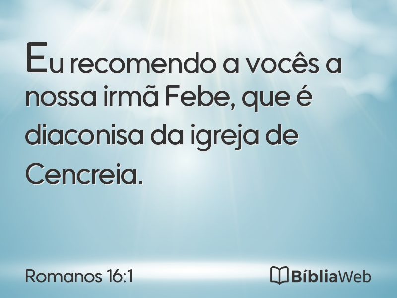 Romanos 16:1 em imagem para compartilhar