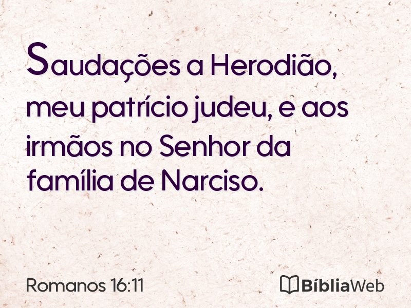Romanos 16:11 em imagem para compartilhar