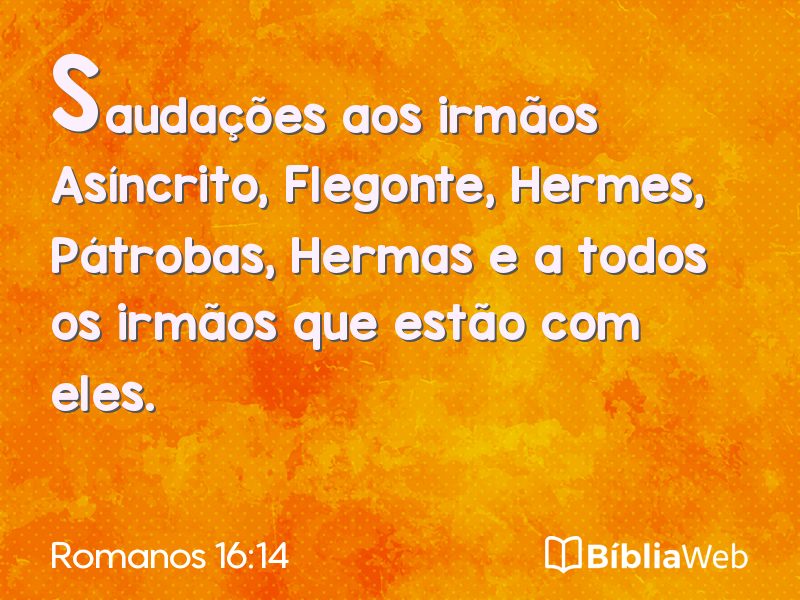 Romanos 16:14 em imagem para compartilhar