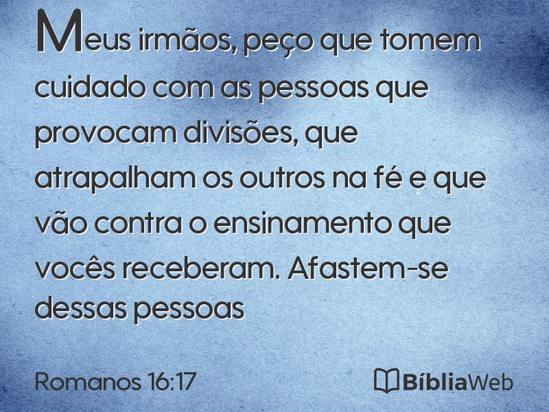 Romanos 16:17 em imagem para compartilhar