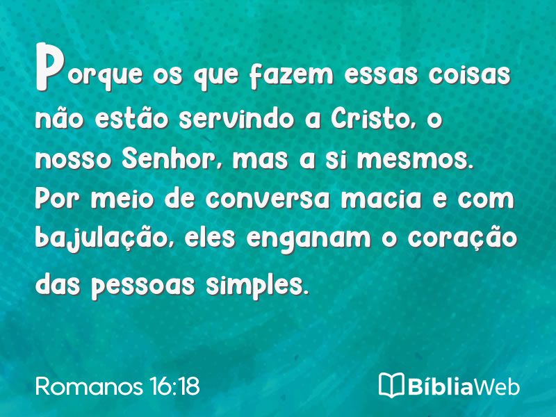 Romanos 16:18 em imagem para compartilhar