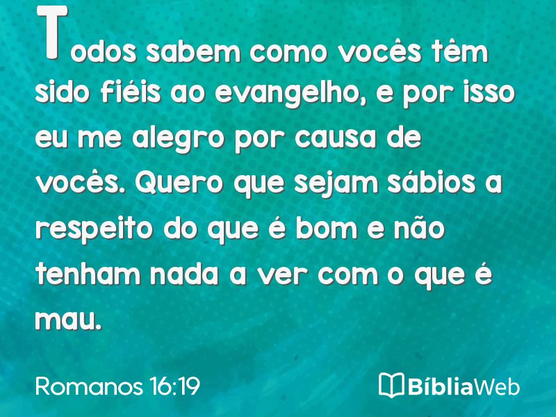 Romanos 16:19 em imagem para compartilhar