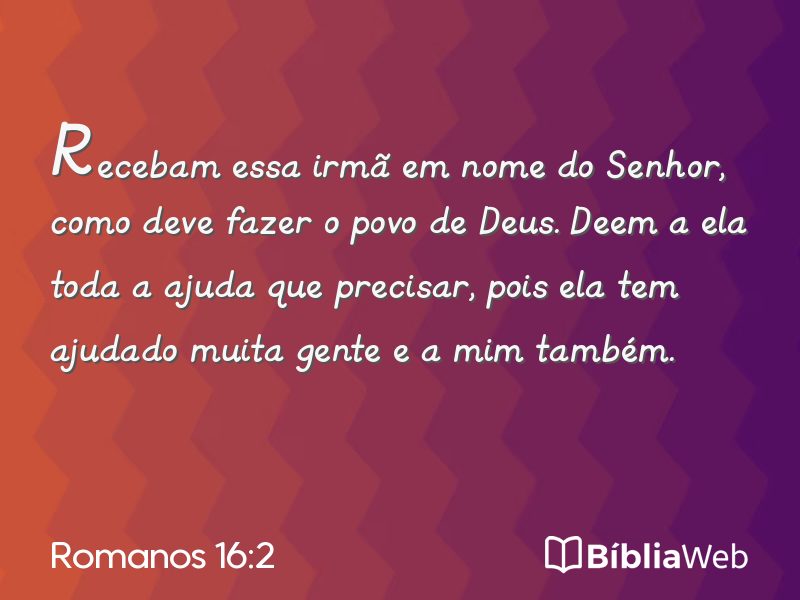 Romanos 16:2 em imagem para compartilhar