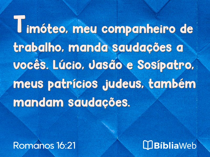 Romanos 16:21 em imagem para compartilhar