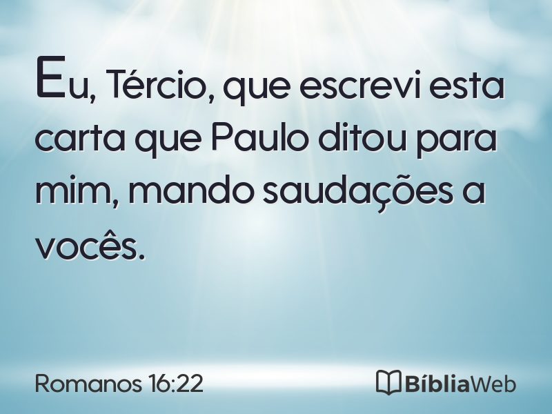 Romanos 16:22 em imagem para compartilhar