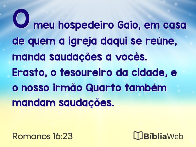 Romanos 16:23 em imagem para compartilhar