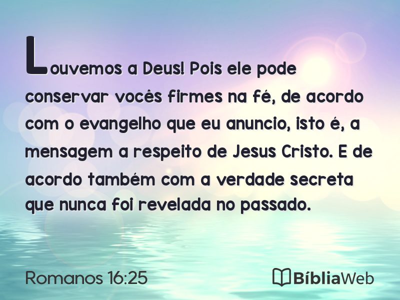 Romanos 16:25 em imagem para compartilhar
