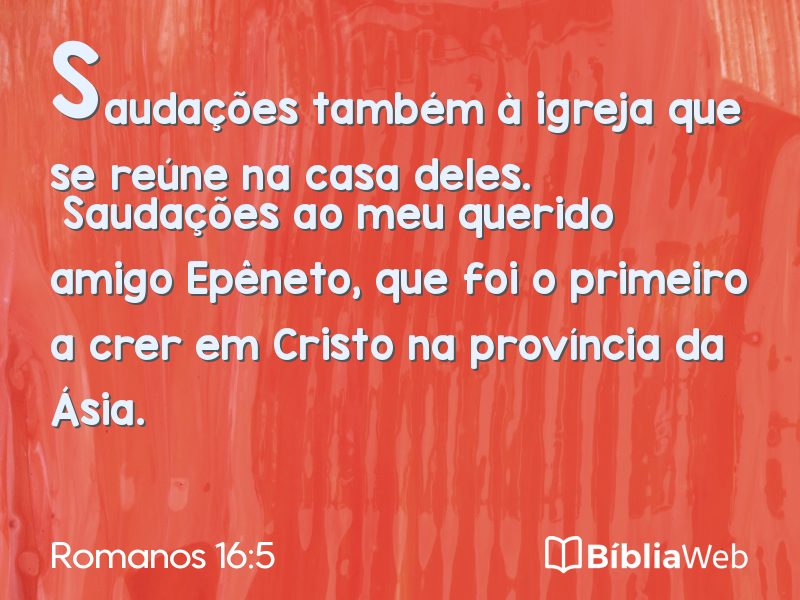 Romanos 16:5 em imagem para compartilhar