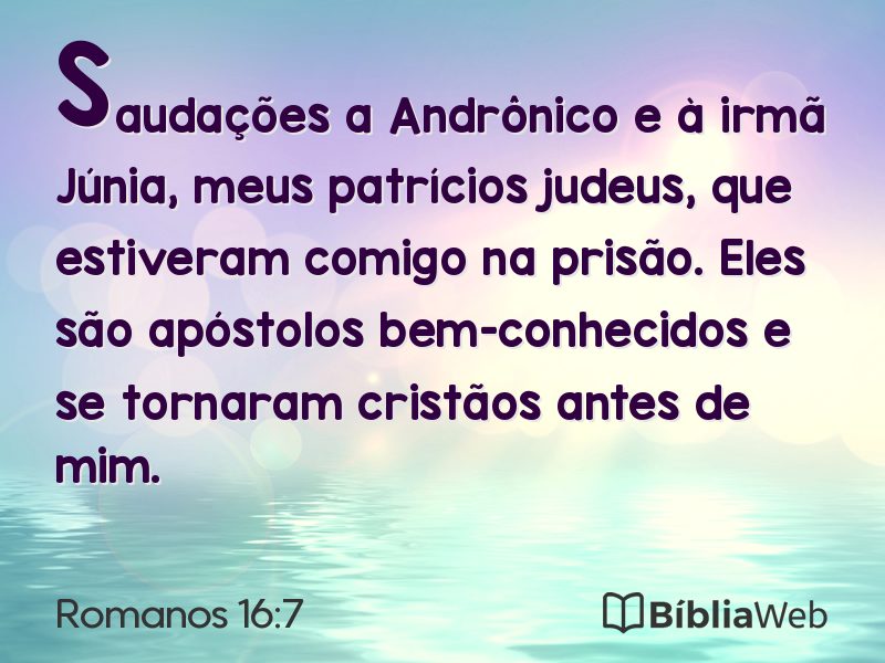 Romanos 16:7 em imagem para compartilhar