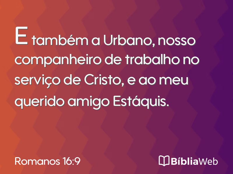 Romanos 16:9 em imagem para compartilhar