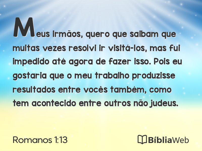 Romanos 1:13 em imagem para compartilhar