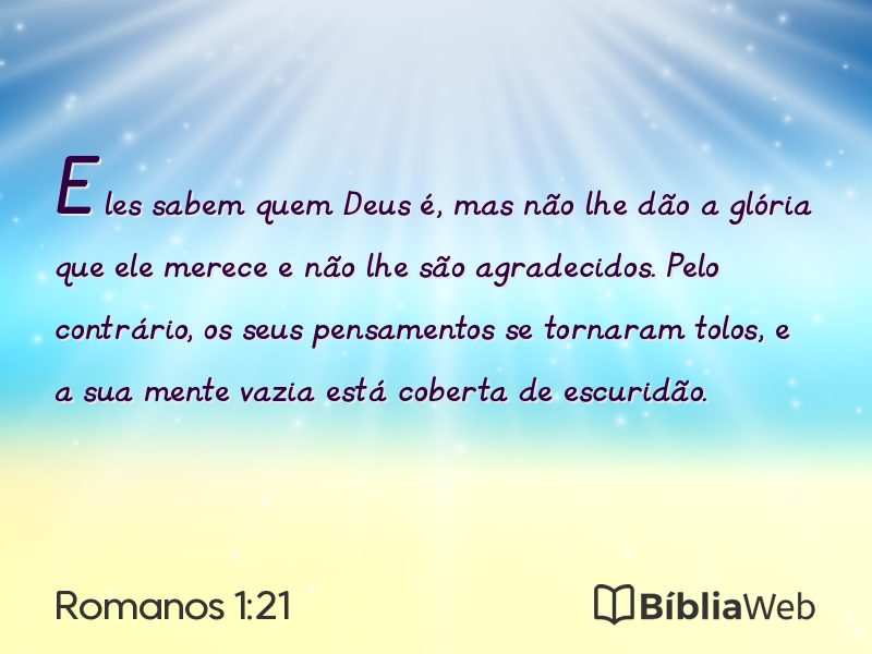 Romanos 1:21 em imagem para compartilhar