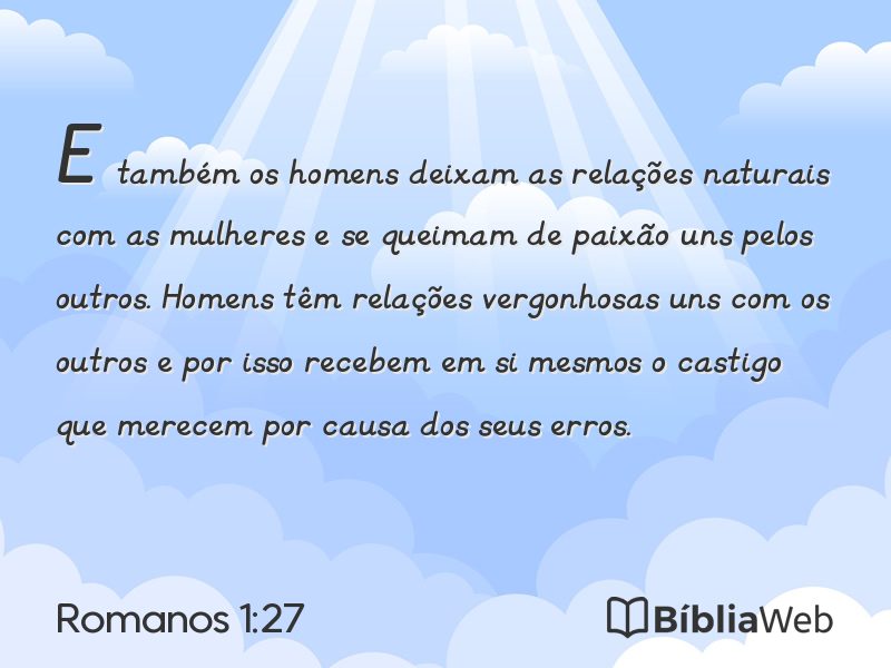 Romanos 1:27 em imagem para compartilhar