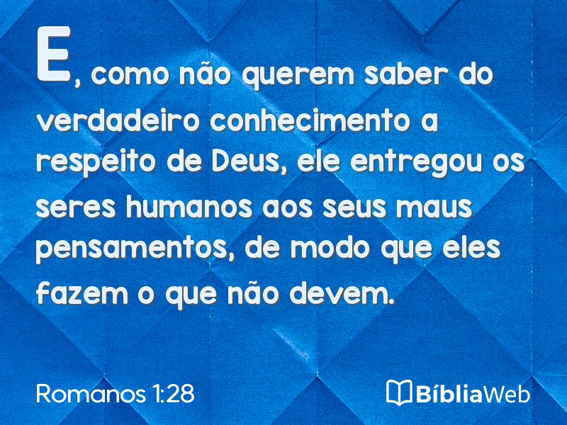 Romanos 1:28 em imagem para compartilhar