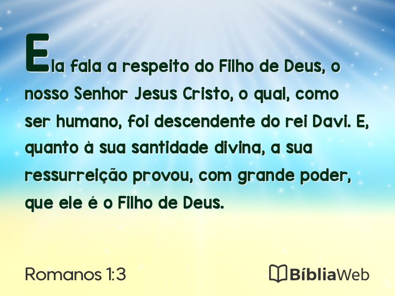 Romanos 1:3 em imagem para compartilhar