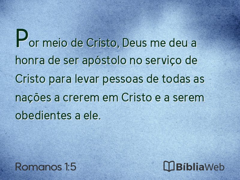 Romanos 1:5 em imagem para compartilhar