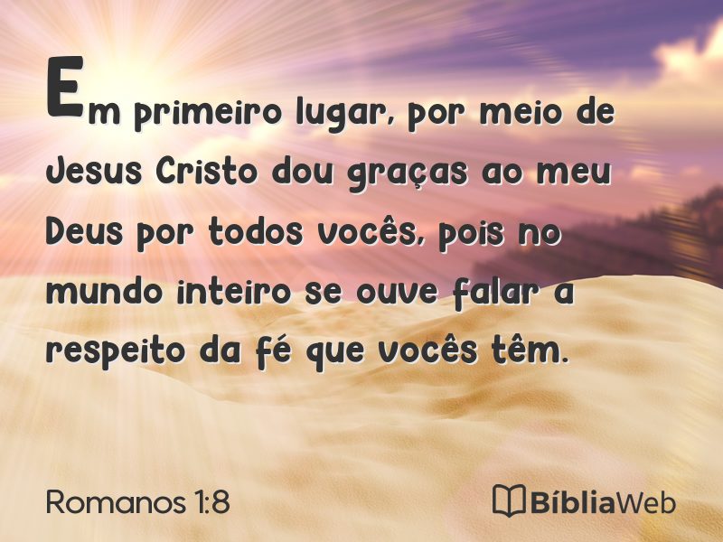 Romanos 1:8 em imagem para compartilhar