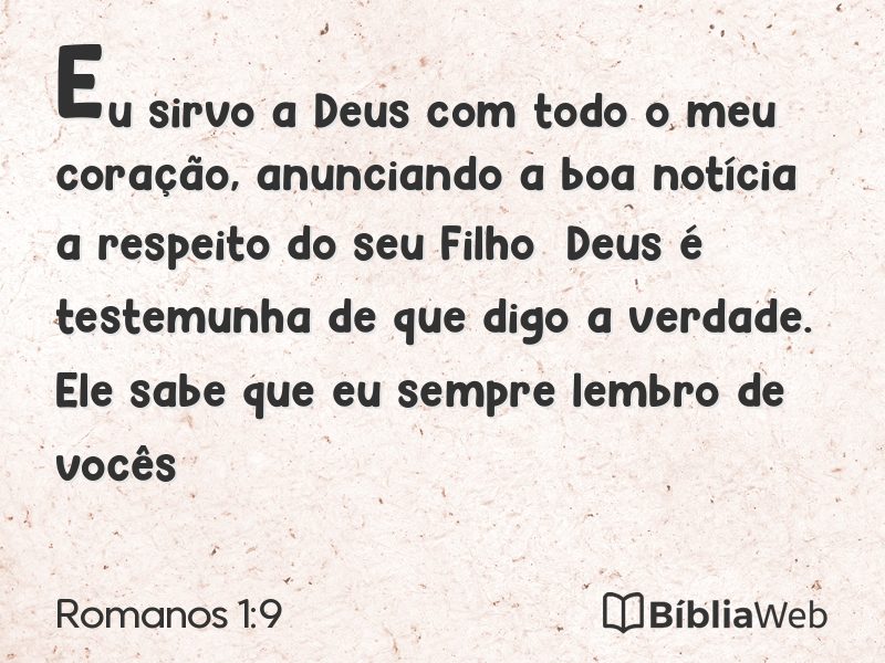 Romanos 1:9 em imagem para compartilhar